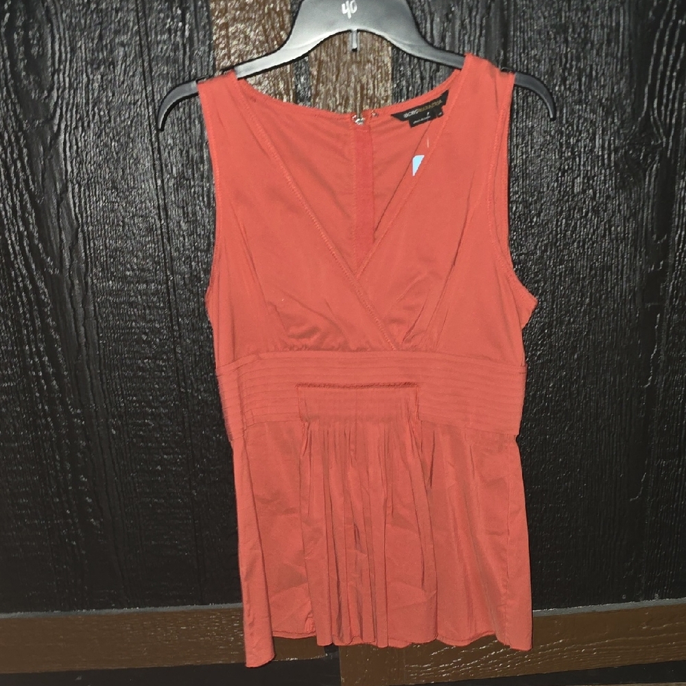 BCBGMaxAzria Coral Sleeveless V-Neck Blouse